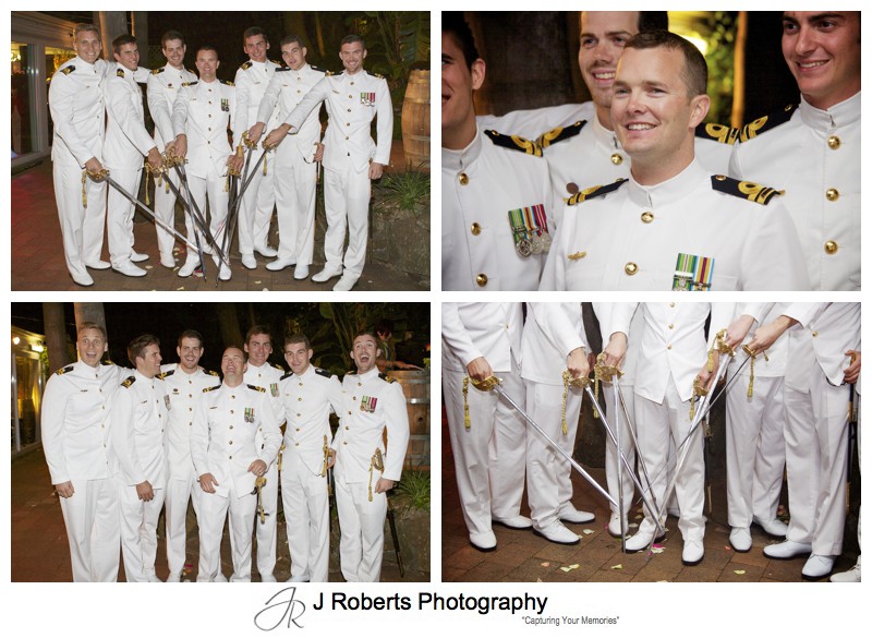 Naval Lieutenants Wedding with naval swords - sydney wedding photography 